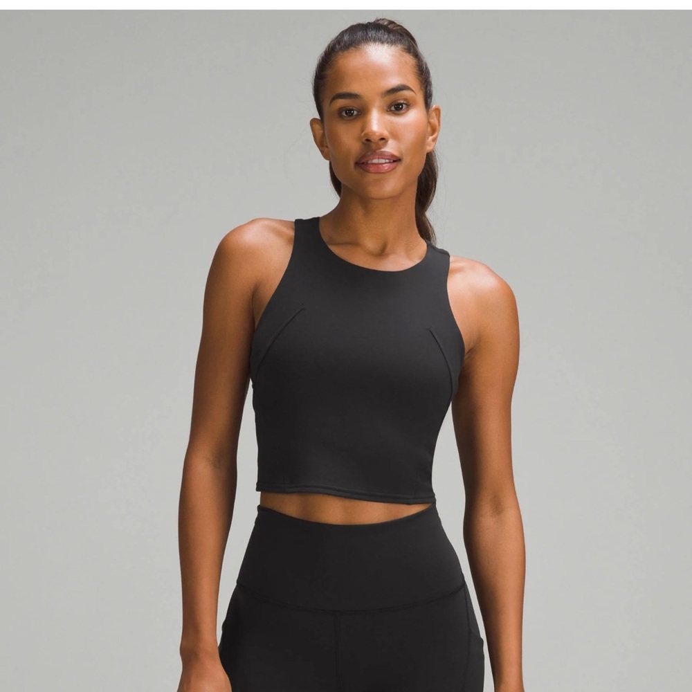 Lululemon Wunder Train Racerback Black Crop Top Size 12